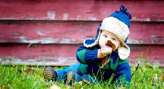 Baby pictured in lifestyle photography shot